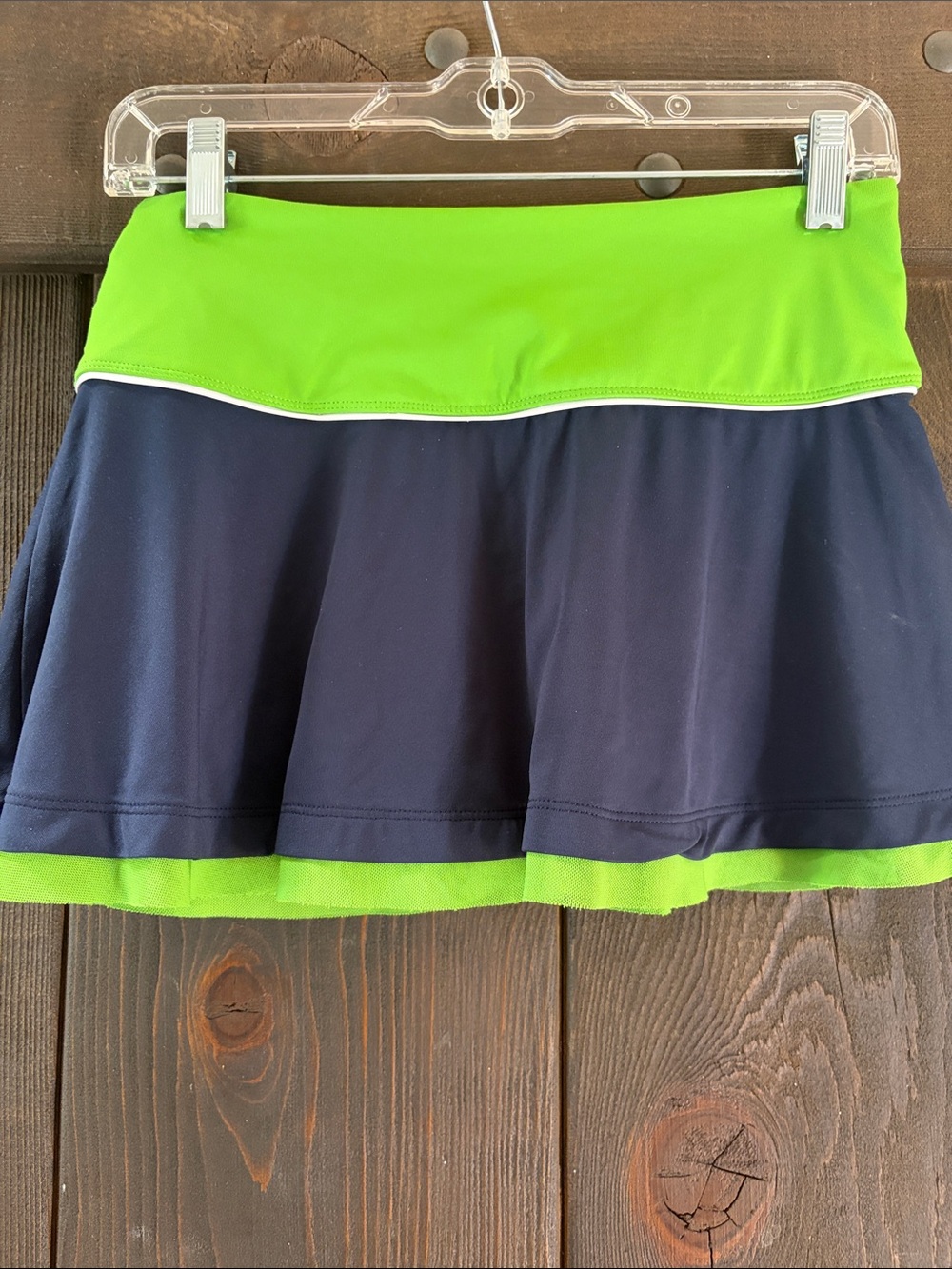 Nike Navy and Lime Green Circle Skater Skirt